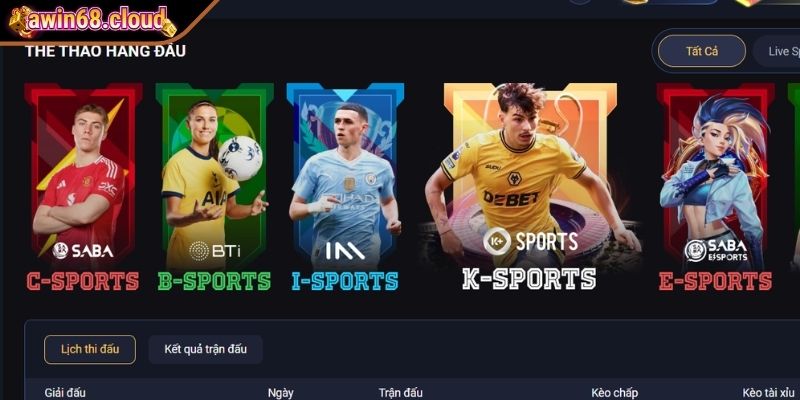 Thể Thao Awin68 - Sảnh Chơi Cá Cược Đỉnh Cao Hàng Đầu 2025 1 Khám phá sảnh Thể Thao Awin68